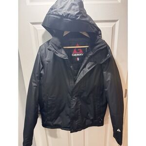 GERRY men's Black Insulated Ski Jacket Hooded Winter Coat Size Small